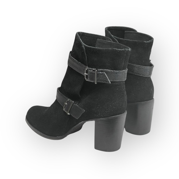 Paula Bahia ✿ Suede Double Buckle Wrap Strap Engineer Boots ✿ Black ✿ 39 8.5M 9M - Picture 6 of 17
